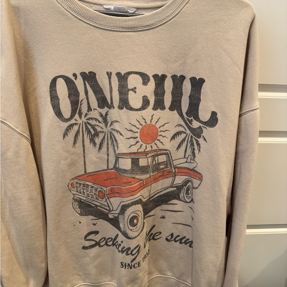 O'Neill Men's Tan Graphic Crewneck Sweater